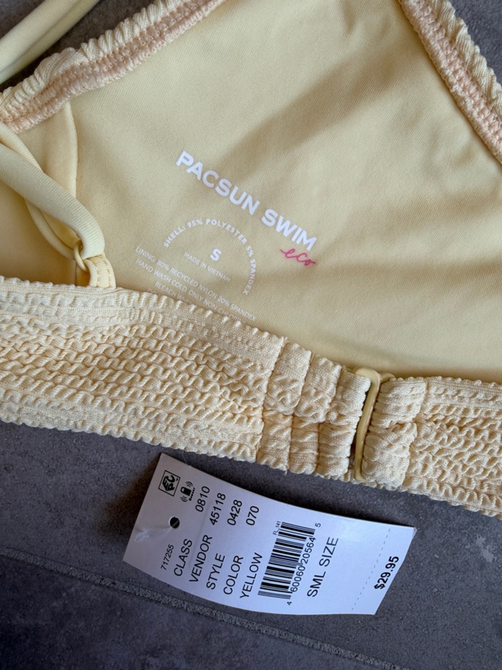 Textured Yellow Bikini Top - Picture 3 of 3